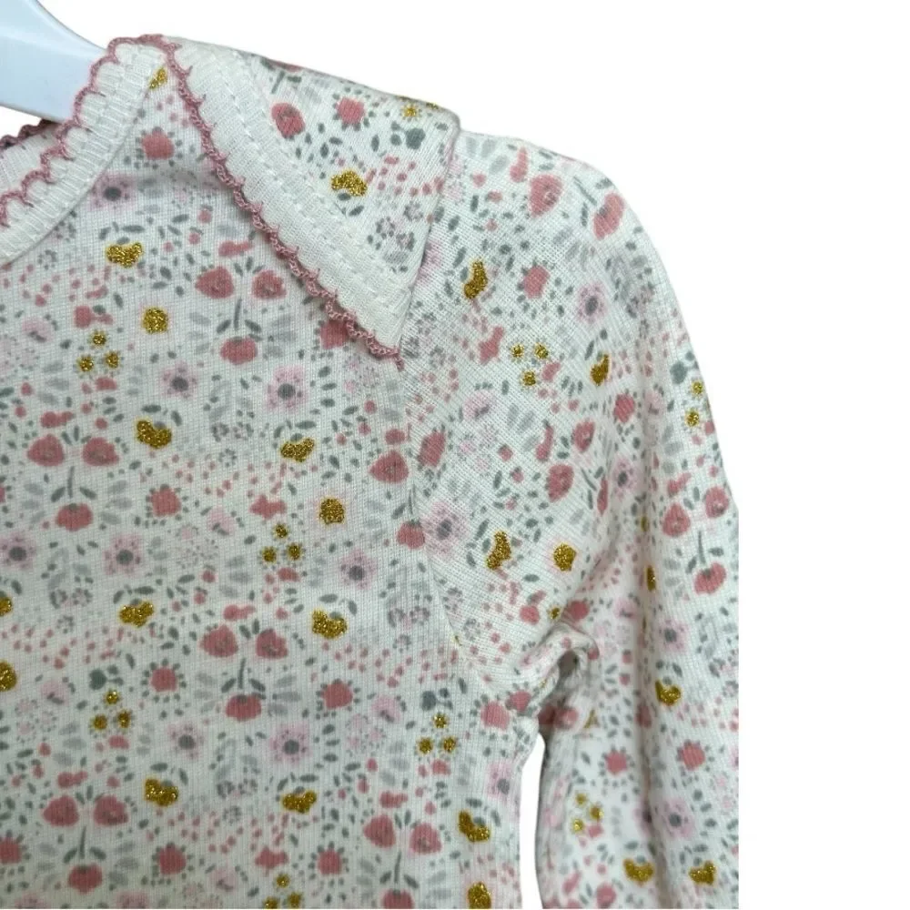 Carters Set Baby Girl 2-Piece Floral Shirt & Faux Jeans Pant Size 6 Month NWT